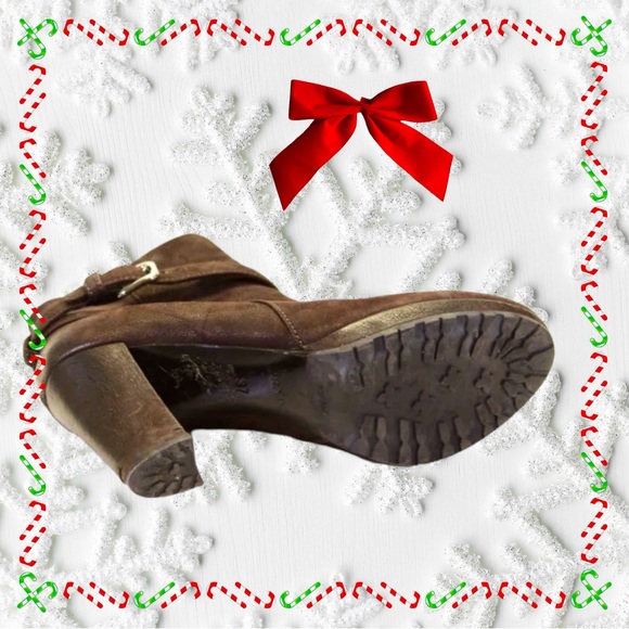 Authentic Prada Sz37 Brown Textured Leather Heeled Boots - Picture 4 of 5